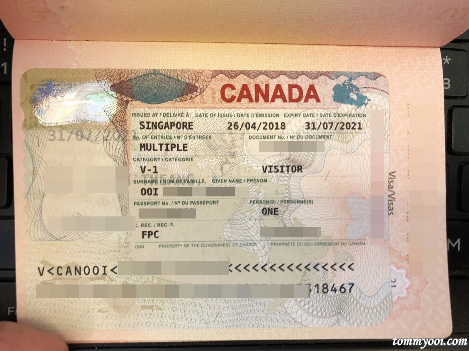 how does canada tourist visa look like